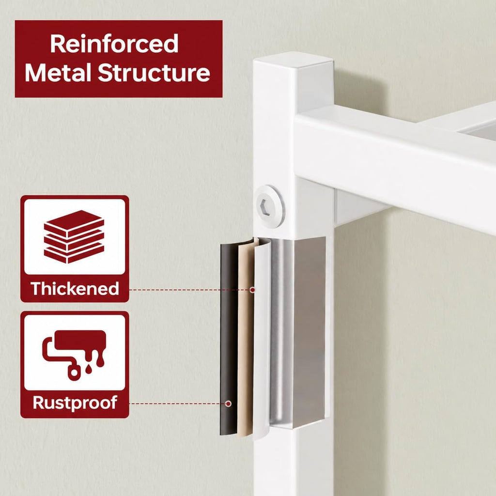 Small Storage Shelves, 5-Tier Metal Shelving Unit with Adjustable Feet, Compact Shelf Organizer for Garage, Kitchen