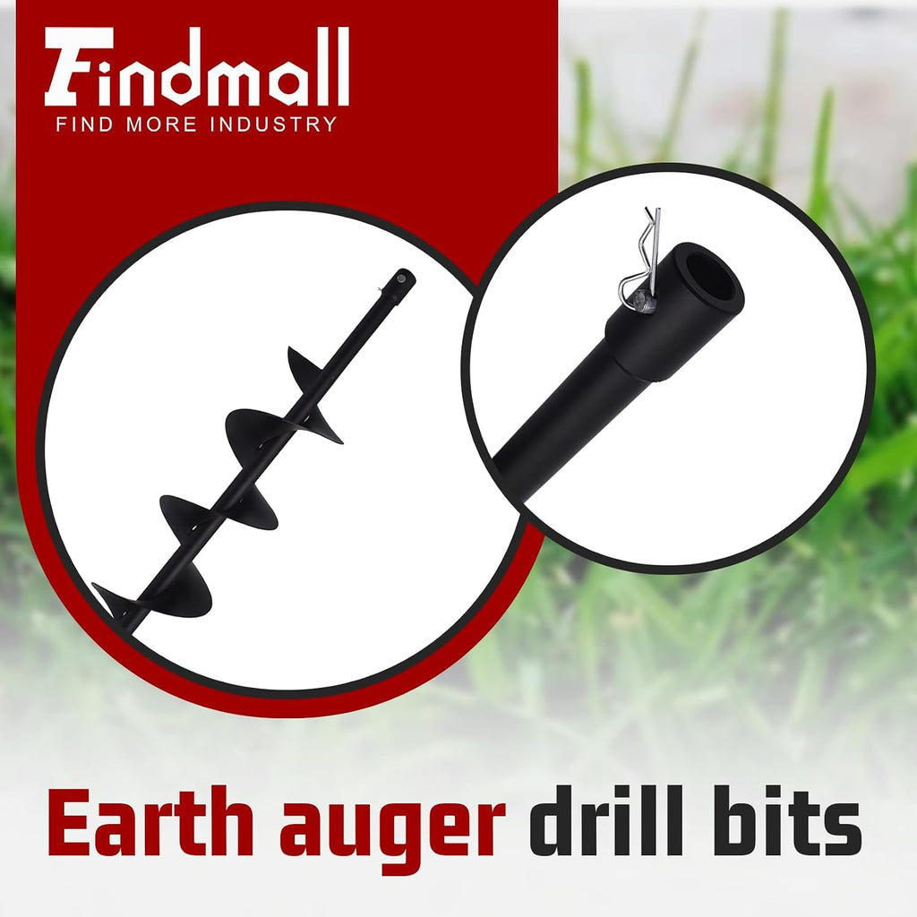 Earth Auger Drill Bits 4" 6" 8" 10" 12" for Gas Powered Post Fence Hole Digger (6inch) Hole Inner Diameter 3/4 Inch