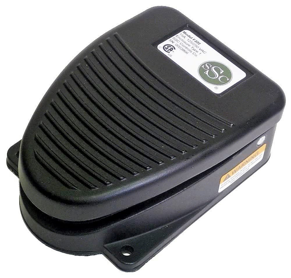 F222 Foot Switch, Momentary Action, Two Switch, Two Stage, 15 Amp, Die-Cast, Electrical, Single Pedal, Cross