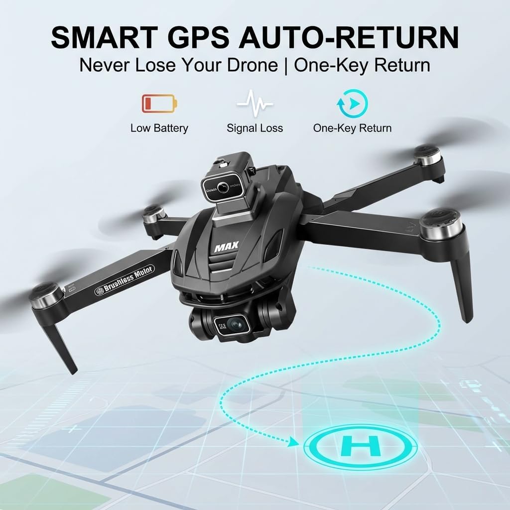 V168 Pro MAX GPS Drones with Camera for Adults 4K, RC Drone with 4.5" HD Screen on Controller, 60 Mins Flight, Long