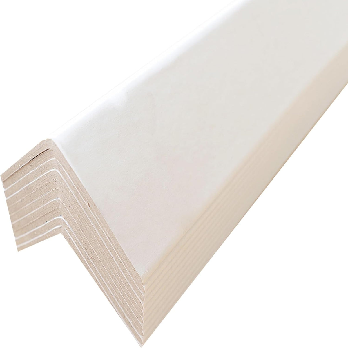 White Corner/Edge Protector 3" x 3" x 48" - 10-Pc Pack, Cardboard Corner Protectors for Moving, Shipping