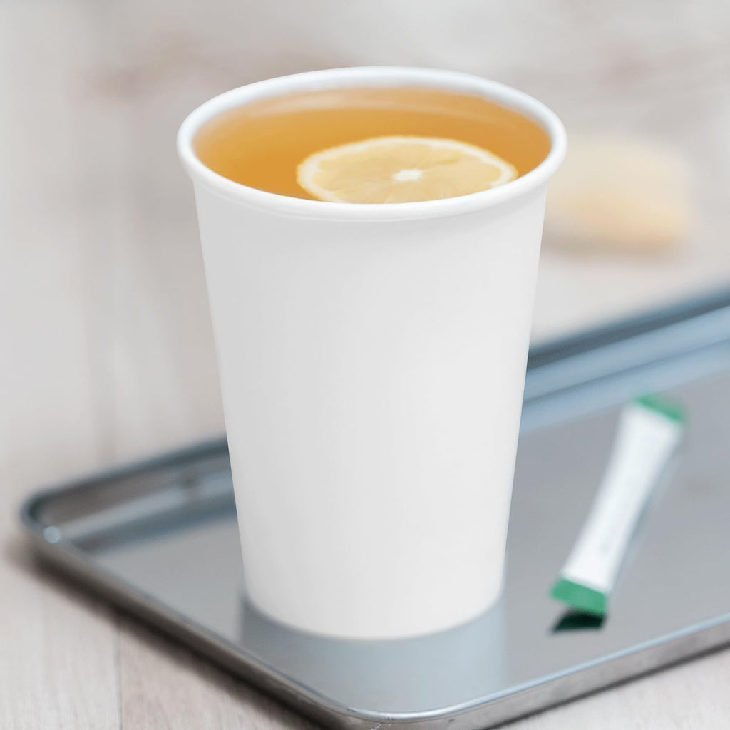 12 oz Paper Coffee Cup [1,000 ct] White Disposable Cup for Hot/ Cold Drinks and Beverages | 3.54" Diameter (C-K512W)