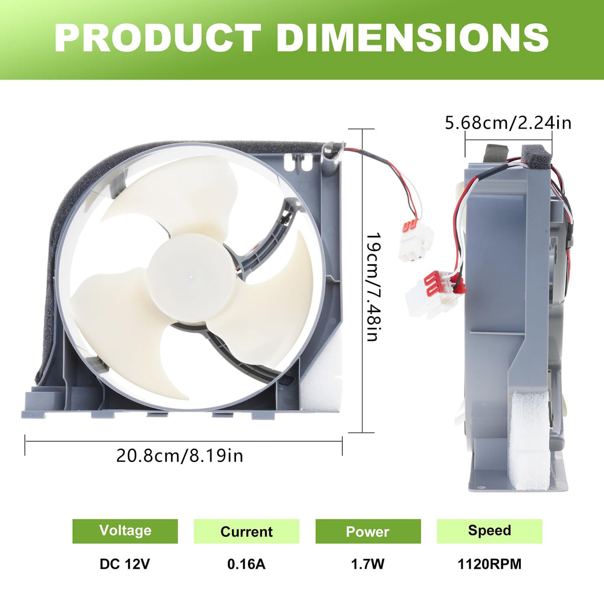 Refrigerator Condenser Fan Motor Assembly