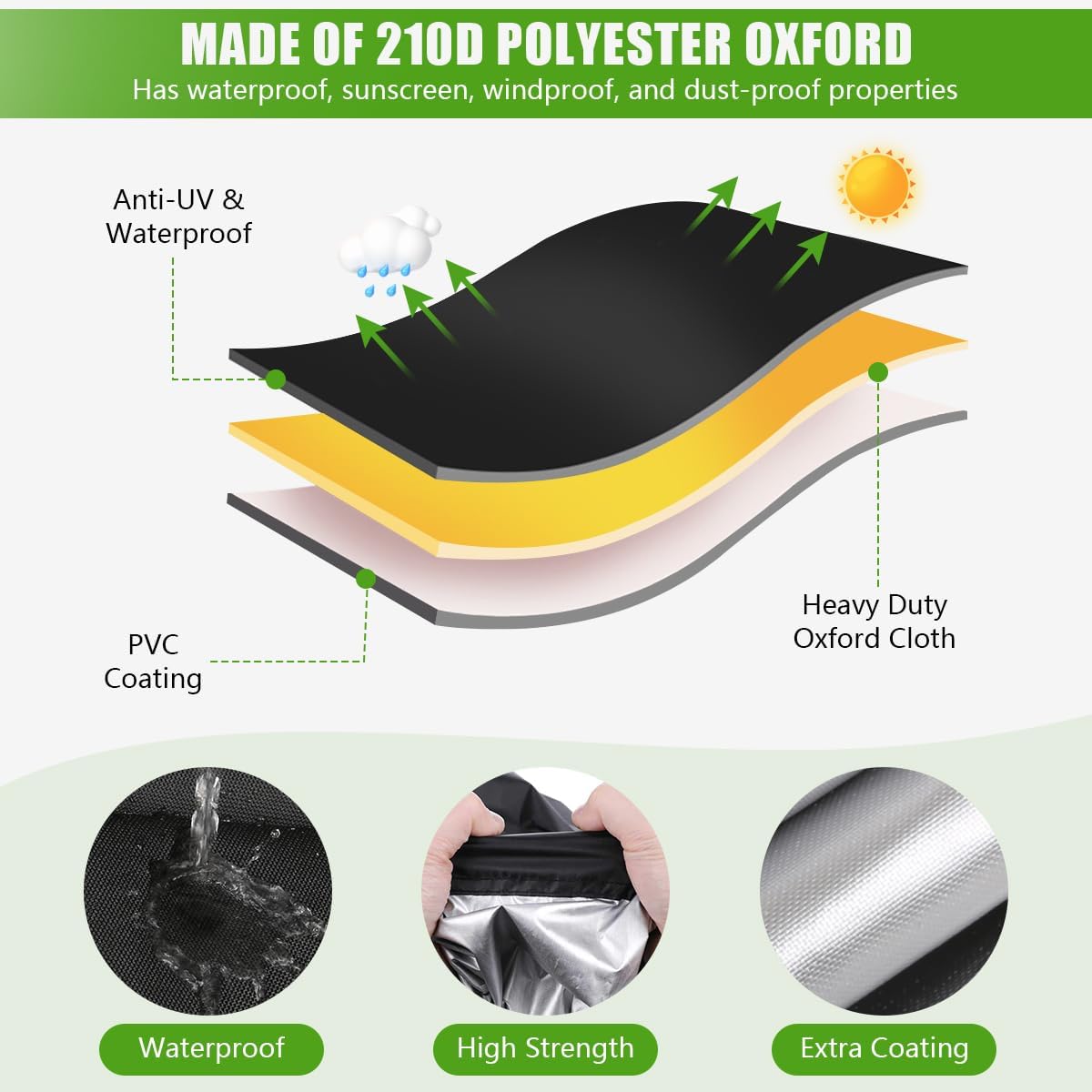 Outdoors Lawn Mower Cover Heavy Duty Waterproof Polyester Oxford Protection Push Mower Cover with Drawstring and