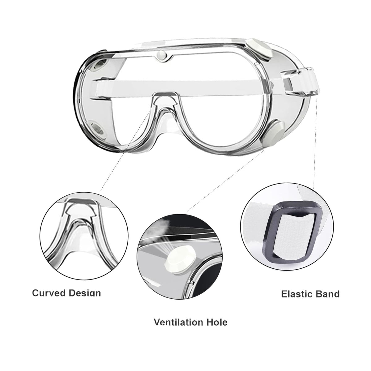 4 Pack Kid Science Goggles Bulk,Lightweight Polycarbonate Lenses and PVC Frame, Eye Protection for Kids (4)