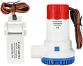 12V 1500 GPH Bilge Pump with Float Switch, 1 Pack