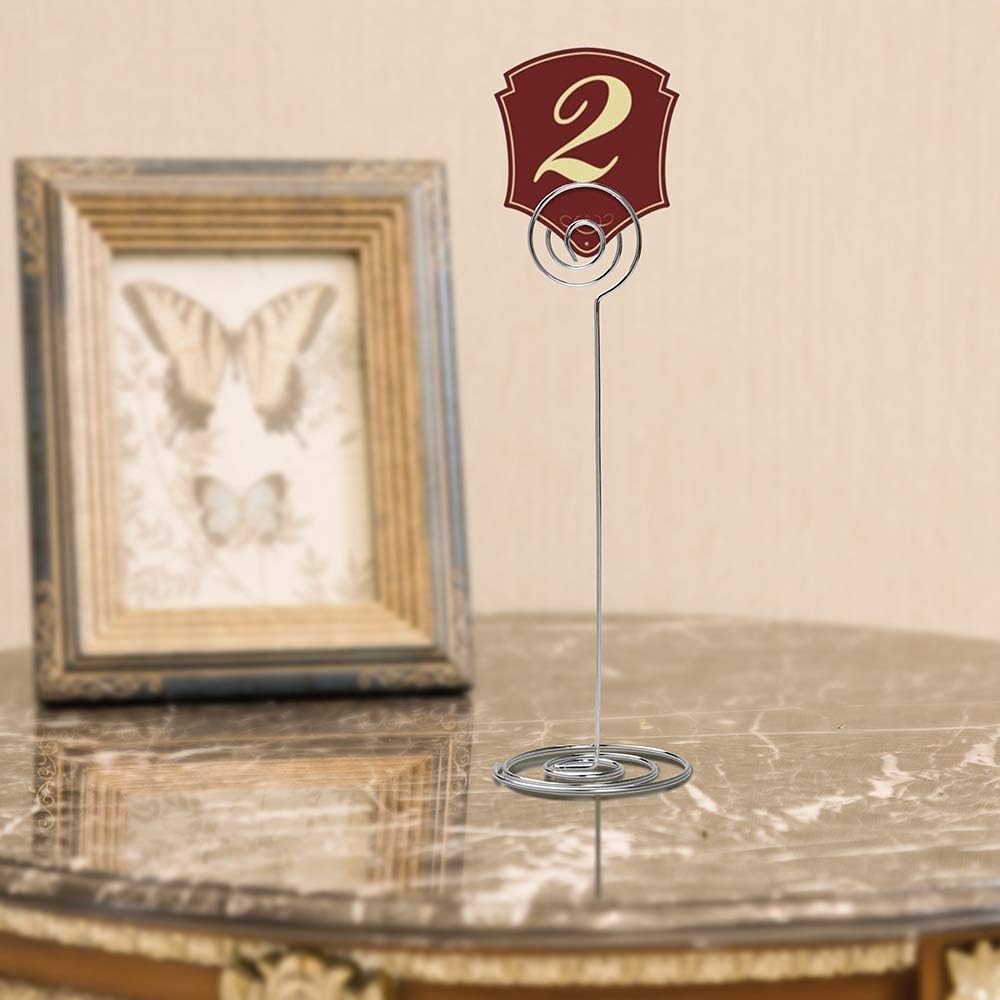 Place Card Holders - 10pcs 8.6" Tall Table Card Holders Table Number Holders Table Picture Stand Wire Photo Holder