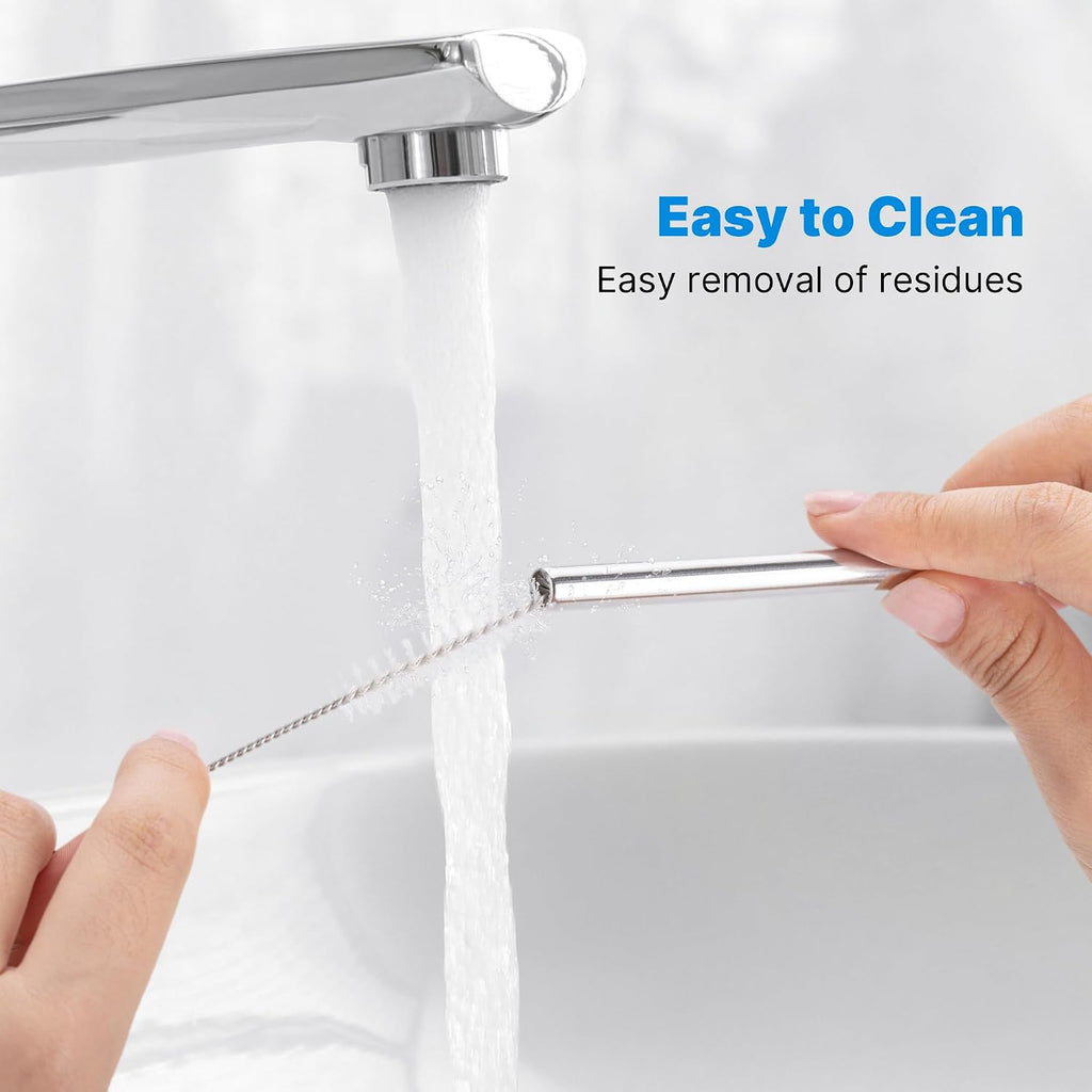 Metal Straw with Silicone Tip for 40oz Stanley Cup, 2 Pcs Stainless Steel Straws Replacement for Stanley 40 oz