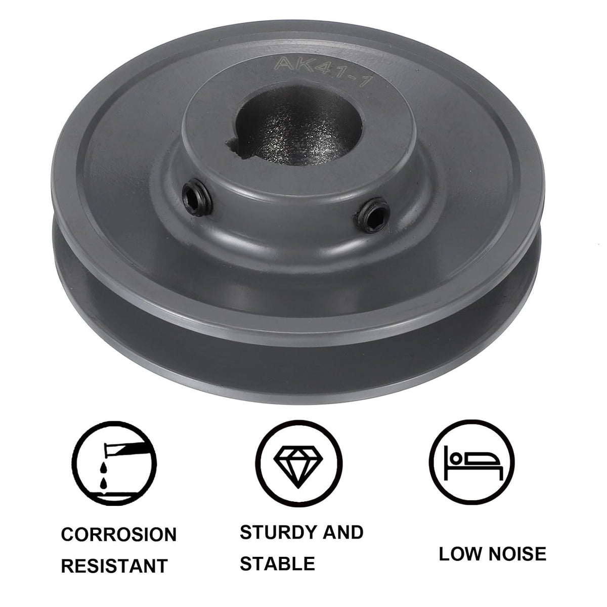 uxcell AK41-1 V-Belt Sheave 1" Bore, 3.95" OD, Single Groove Web Sheave