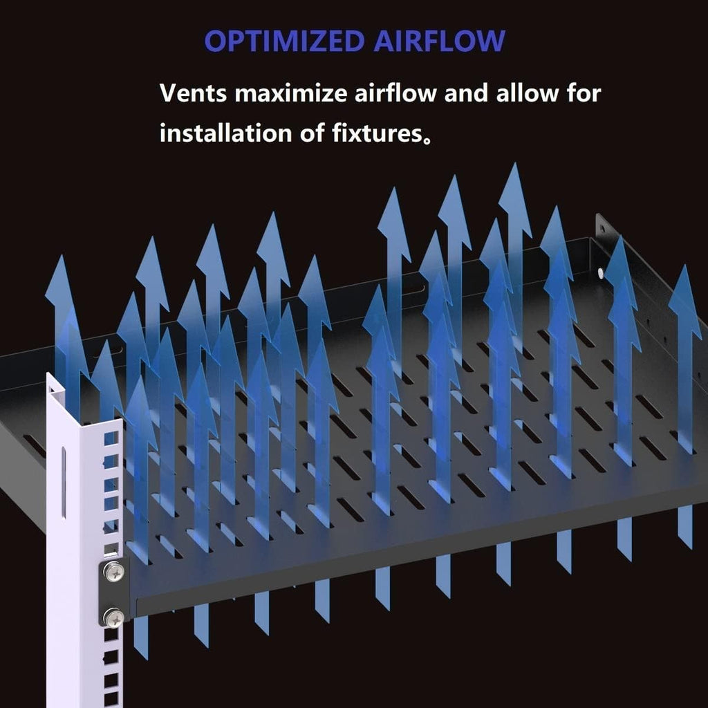 1U Vented Cantilever Server Rack Mount Shelf 12" Deep