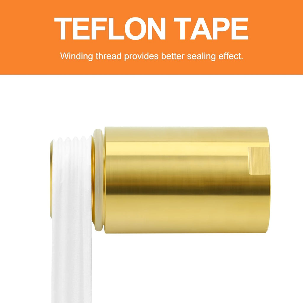 2Pcs Brass Pipe Plumbing Adapter with Rubber O-ring, 1/2" NPT Male x 1/2" NPT Female Pipe Fitting Coupler,Length