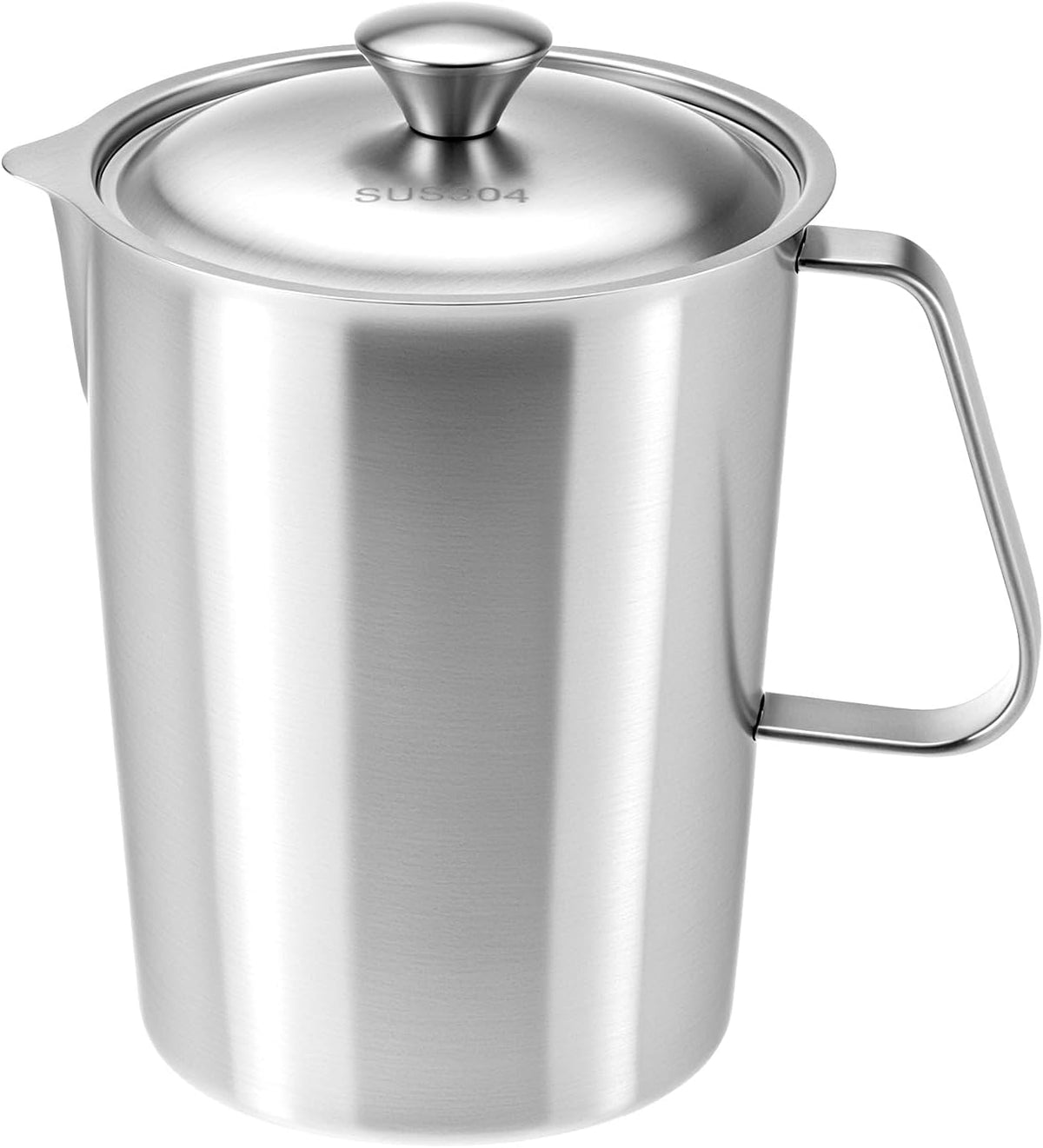 Large 70 oz Stainless Steel Measuring Cup with Removable Lid – Extra Capacity Marked Pitcher for Kitchen, Coffee &
