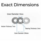 KASHUNUO Flat Thrust Needle Bearing: 8 Sets AXK1024 for Limited Axial Space
