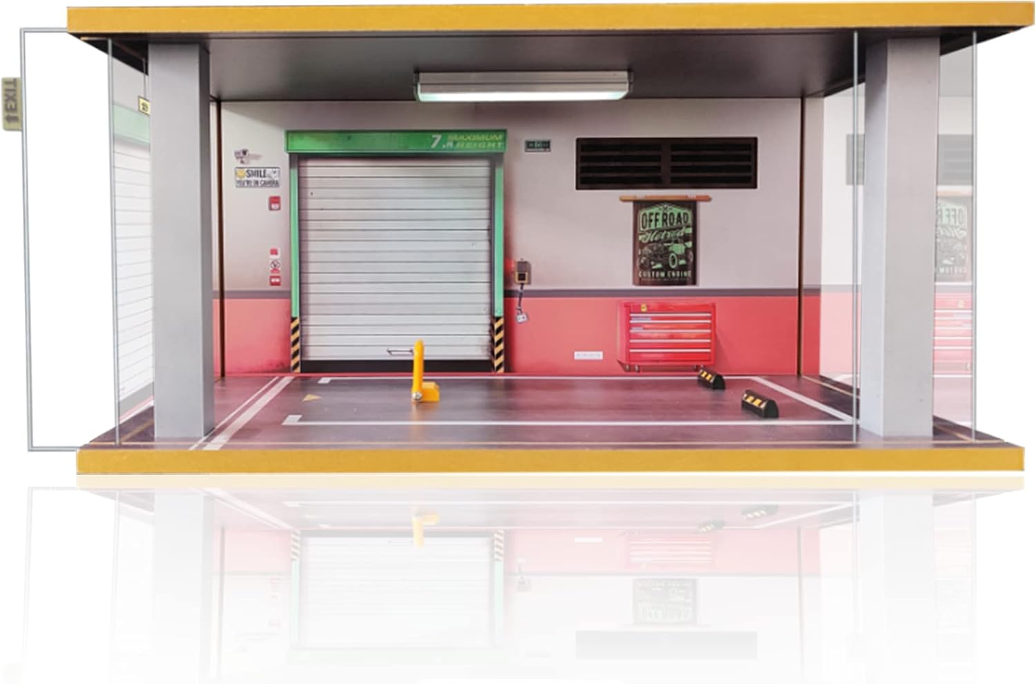 Display Case with Light for 1/18 Diecast Cars | Display Case for 1/18 Diecast Cars,Acrylic Display Case for 1/12