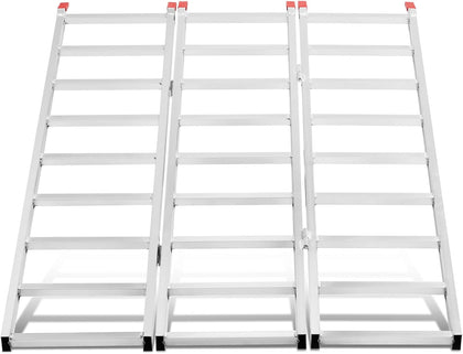 69"X50" Tri-Fold Aluminum ATV Mower Truck Loading Ramp,1500 lb Capacity | Portable Heavy Duty Loading Ramp for ATV