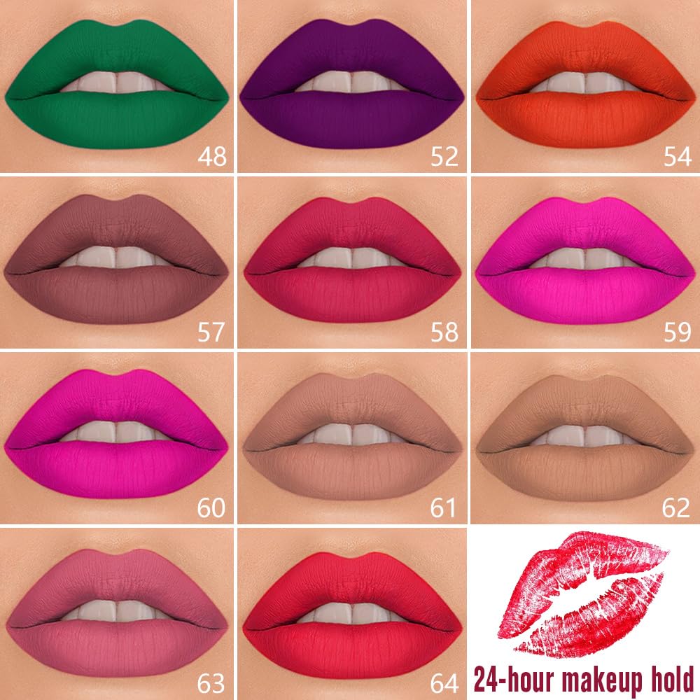 1Pcs Hot Pink Matte Lip Liner & Liquid Lipstick Stain Makeup Set for Women Gift, Pink Lip Liner Stain Long Lasting