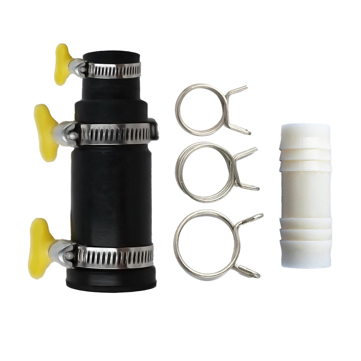 Dishwasher Drain Hose Adapter Kit with Inlet Connector, Hose Clamp, and Spring Clamps, Dishwasher Connector Kit Compatible with Insinkerator Garbage Disposals