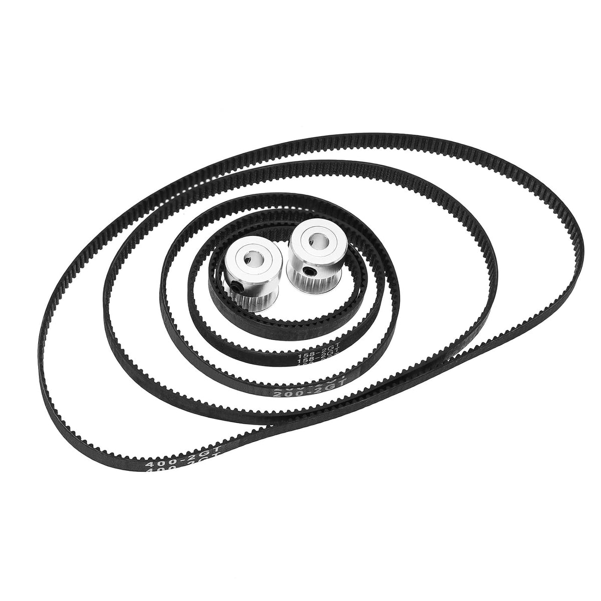 Create idea 6PCS 2GT-6 3D Printer Timing Belt 110mm 122mm 158mm 200mm 300mm 400mm Closed Loop Rubber Belt 6mm Width & 2PCS Timing Belt Pulley 20 Teeth 5mm Bore