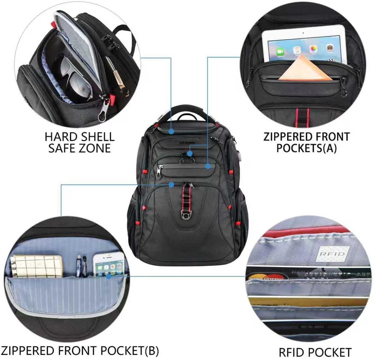 TSA Friendly Travel Laptop Backpack 17.3 inch XL Computer Backpack Water-Repellent College Daypack Business Backpack
