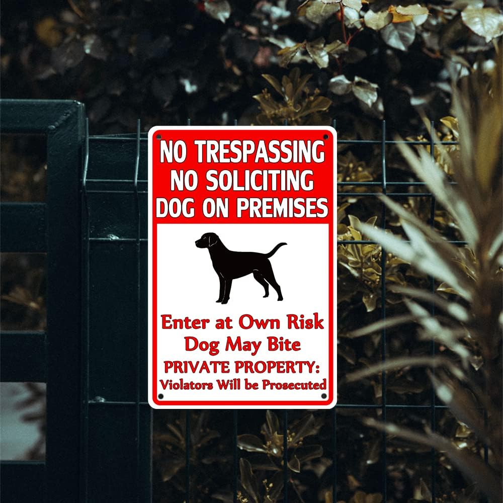 Beware Of Dog Sign No Trespassing Dogs Yard Sign Warning Signs For Fence Private Property Metal Tin Sign No