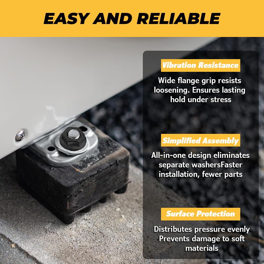 200pk M4-0.7 Black Flange Nuts, 304 Stainless Serrated Flange Lock Nuts