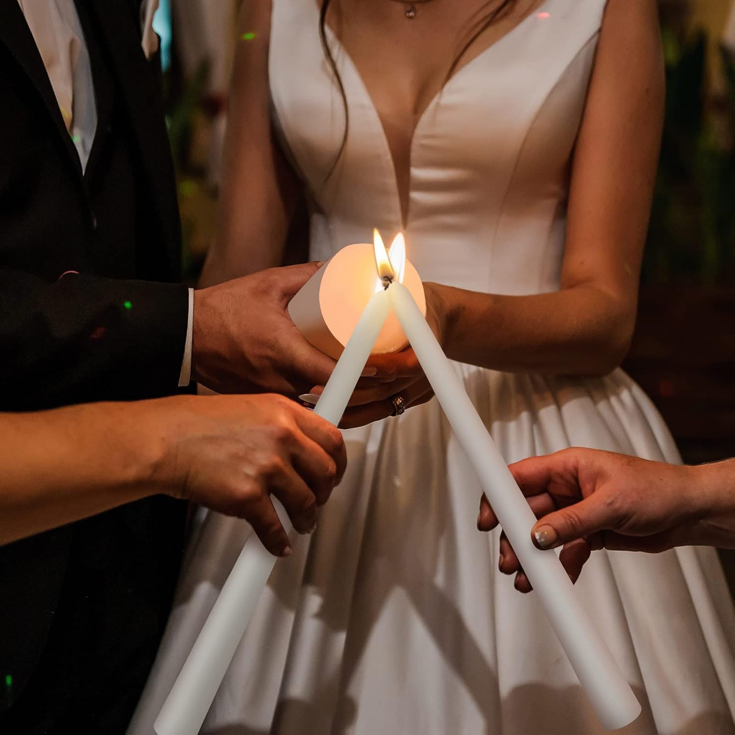 3 Pcs Unity Candle Set for Wedding Ceremony,Leaf Style