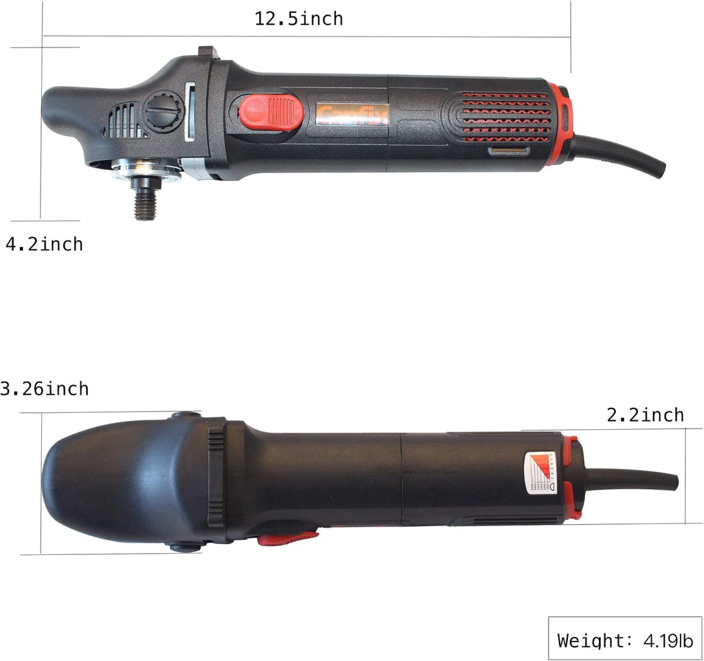 Mini Rotary Car Polisher Machine Buffing with Pads and M14 Extension Shafts