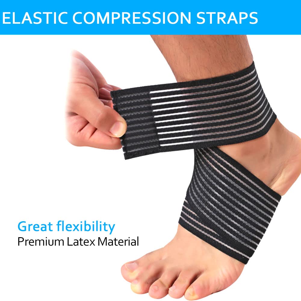 Calf Compression Sleeves 4 Pcs Adjustable Wrap Knee Ankle Wrist