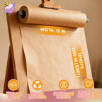 PerkHomy Craft Paper Roll 15" x 1200" (100') Kraft Paper for Gift Wrapping Moving Art Floor Covering Packing Painting