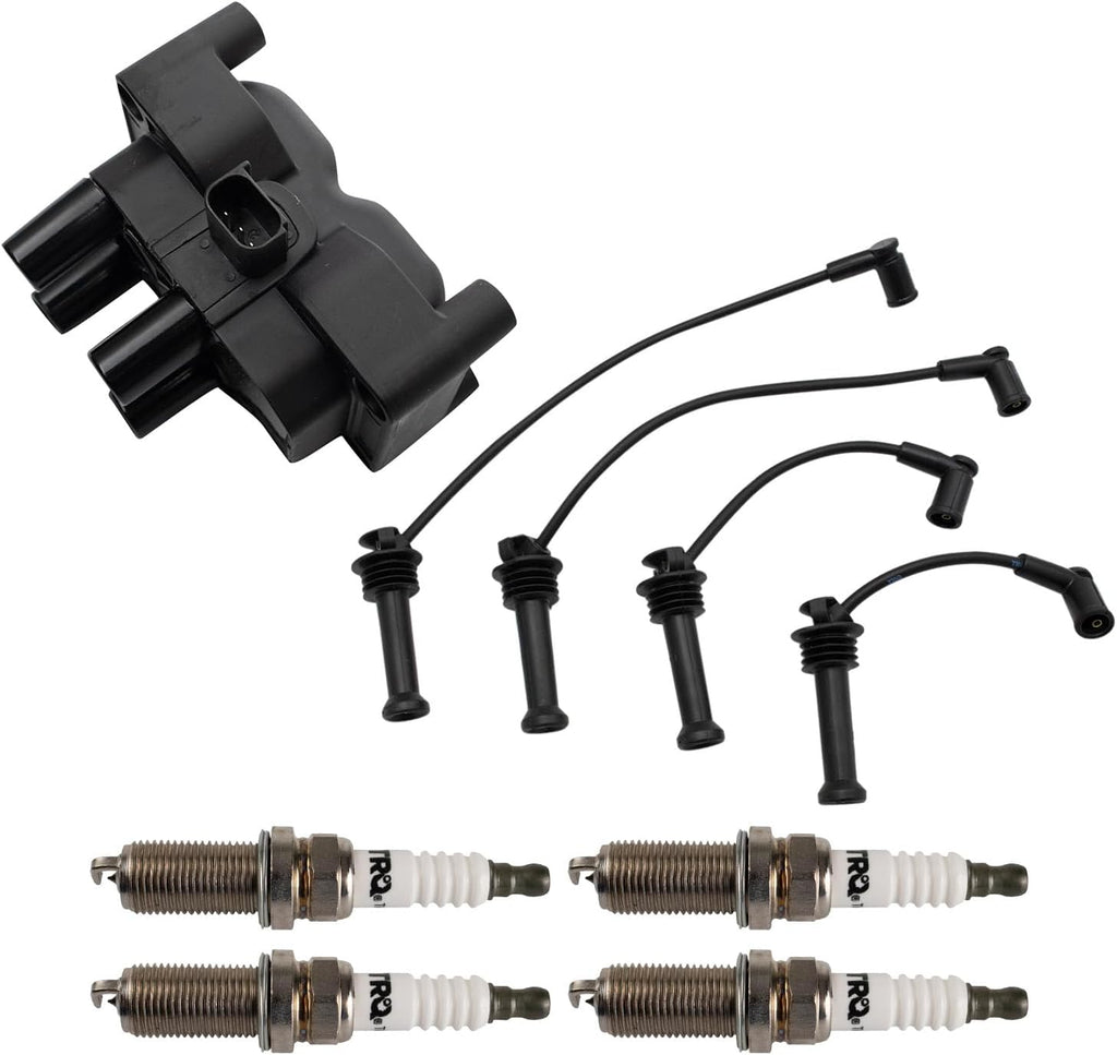 Ignition Coil & Spark Plug Kit Iridium 6 Piece Compatible with 2011-2013 Ford Fiesta