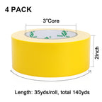 4-Pack Duct Tape Heavy Duty Yellow, 35 Yards x 2 Inch