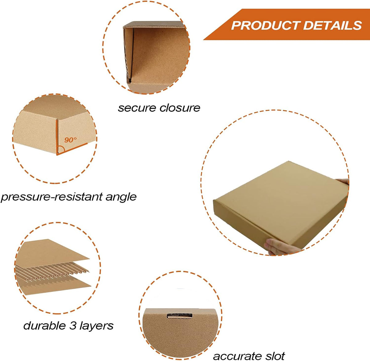 25 Pack 13x10x2 inch Cardboard Shipping Boxes, Brown Mailing Box