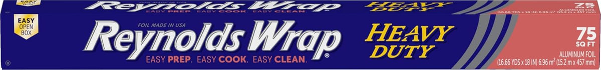 Wrap Heavy Duty Aluminum Foil, 18 Inch Width, 75 Square Feet