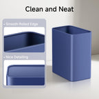 Small Bathroom Trash Can, 2.1 Gallons, Under Sink Wastebasket, Blue