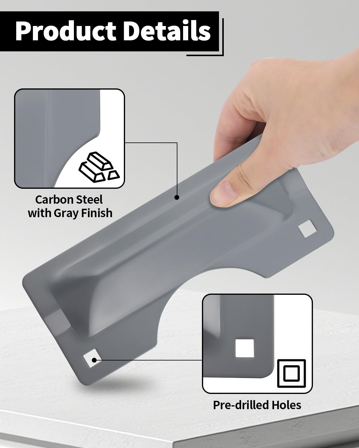 Door Latch Guard, 2 PCS 3" x 7" Door Latch Cover & Door Latch Plate, Carbon Steel Door Security Plate for Outswinging