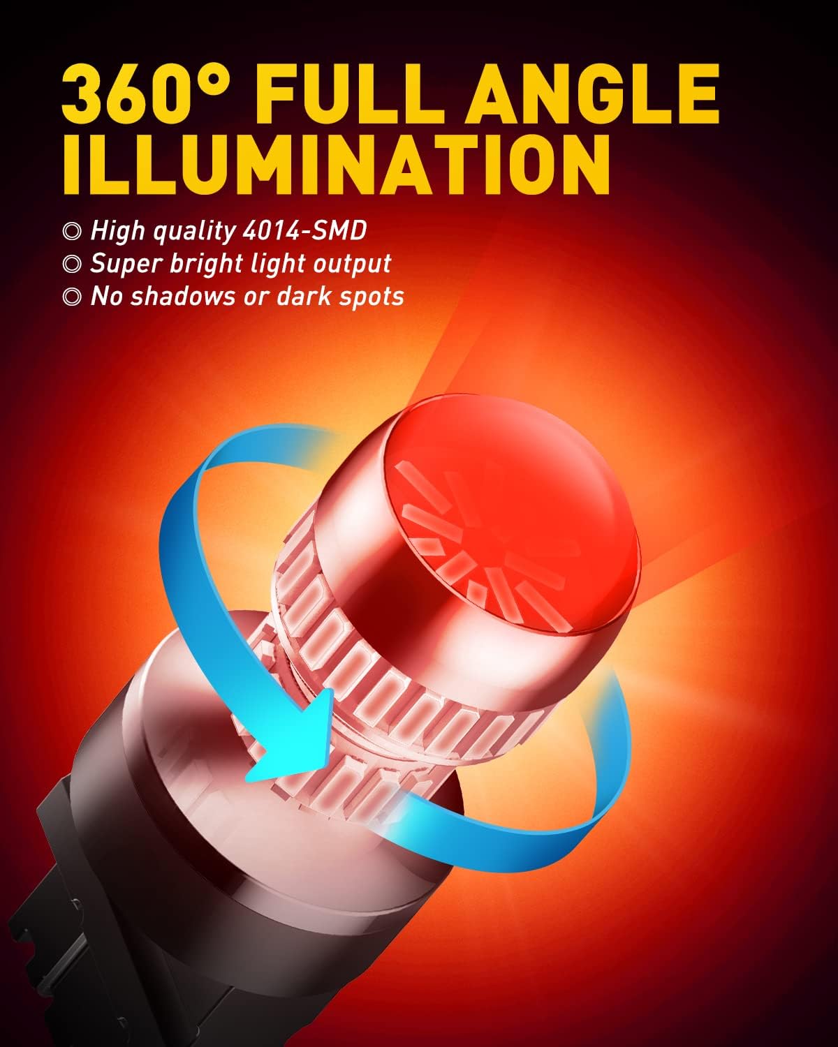 7440 7443 LED Strobe Brake Lights Bulbs, Red Flashing Stop Light, Super Bright T20 W21W 7441 7444 7443R Flashing