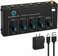4 Channel Mini Audio Mixer, Stereo Line Mixer with Mono/Stereo Switch, Ultra-Low Noise Sub-Mixer, 1/4" & 1/8" TS/TRS