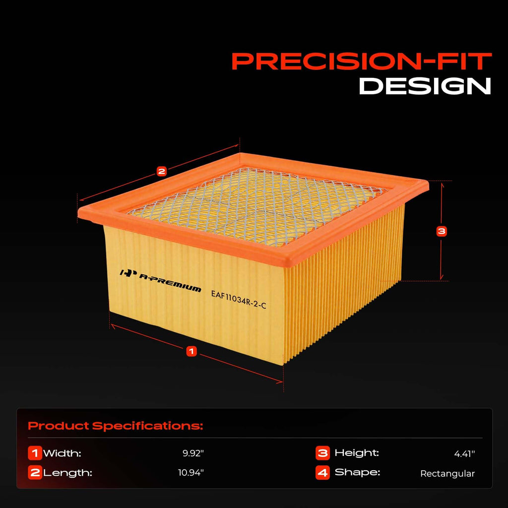 A-Premium 2-PC Engine Air Filter Compatible with Dodge Models