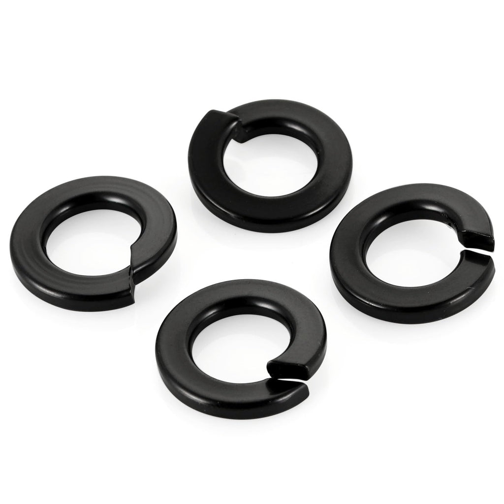 M8 Black Split Spring Lock Washers, 304 Stainless Steel, 50 PCS