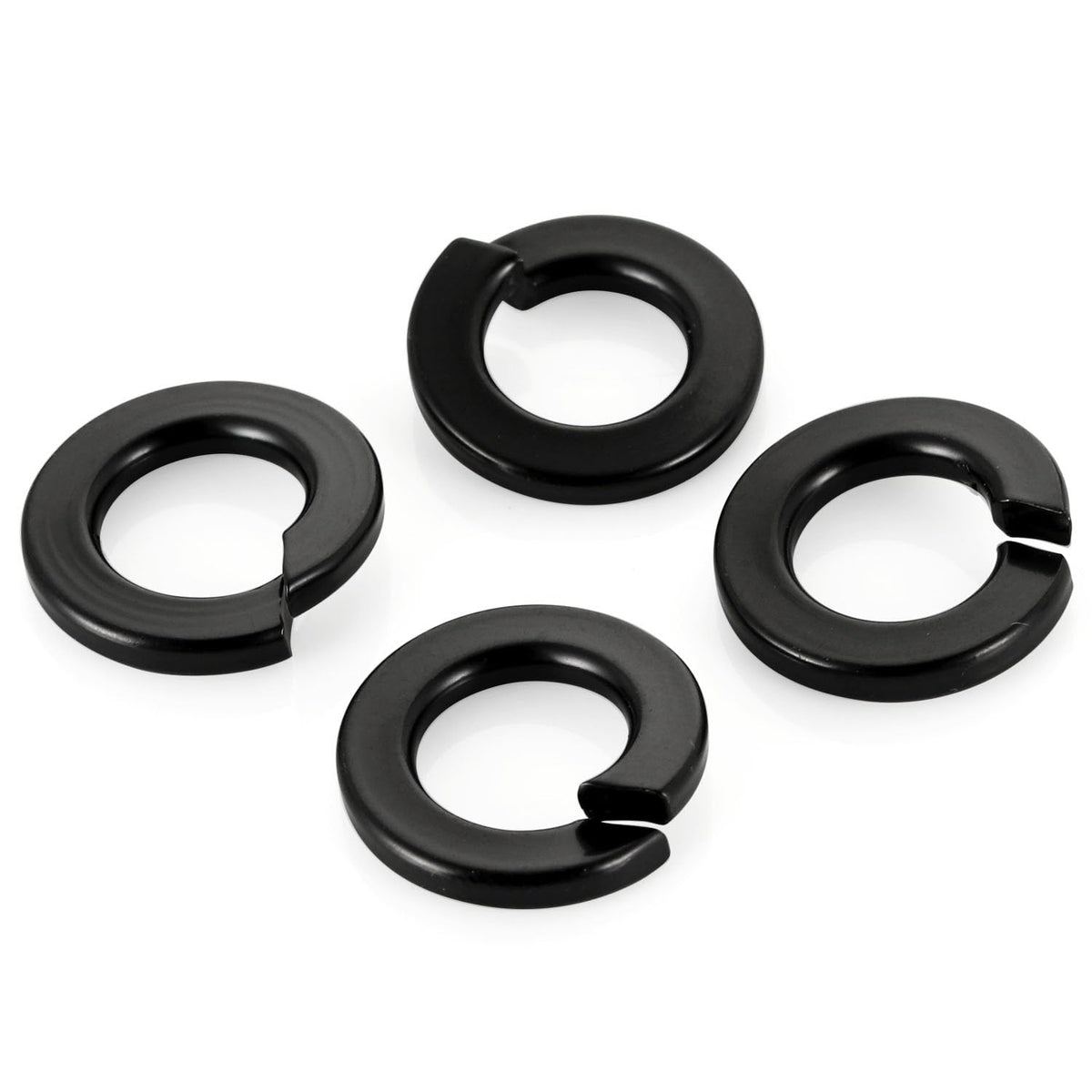 M8 Black Split Spring Lock Washers, 304 Stainless Steel, 50 PCS