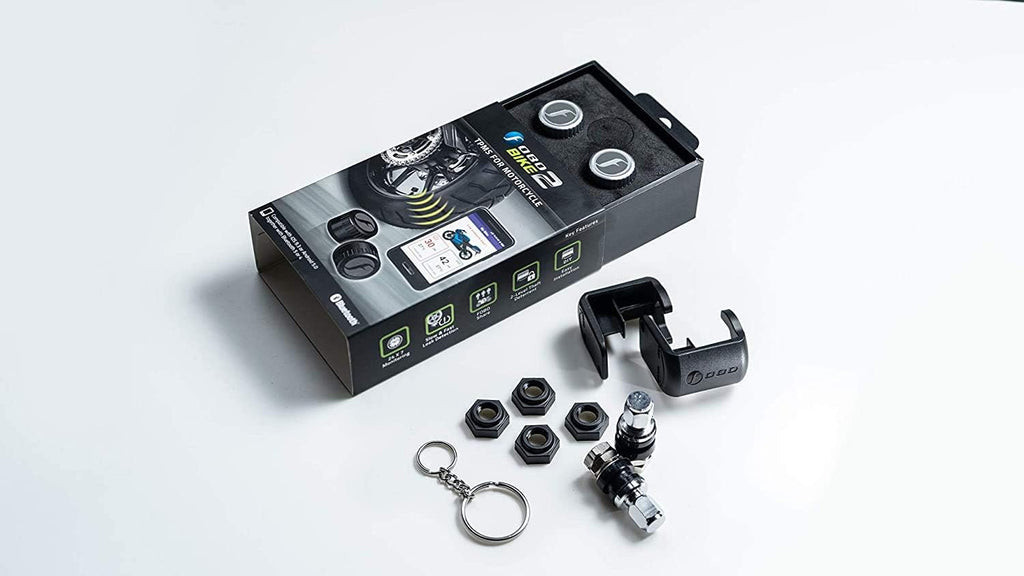 Bike 2 TPMS (Silver) - Wireless Tire Pressure Monitoring System with Bluetooth 5.0 | Real-Time Tire Pressure Sensor |