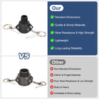 Kozelo 2 Pcs Poly Type B 1/2" x 1/2" Male NPT Cam Lock Hose Fittings