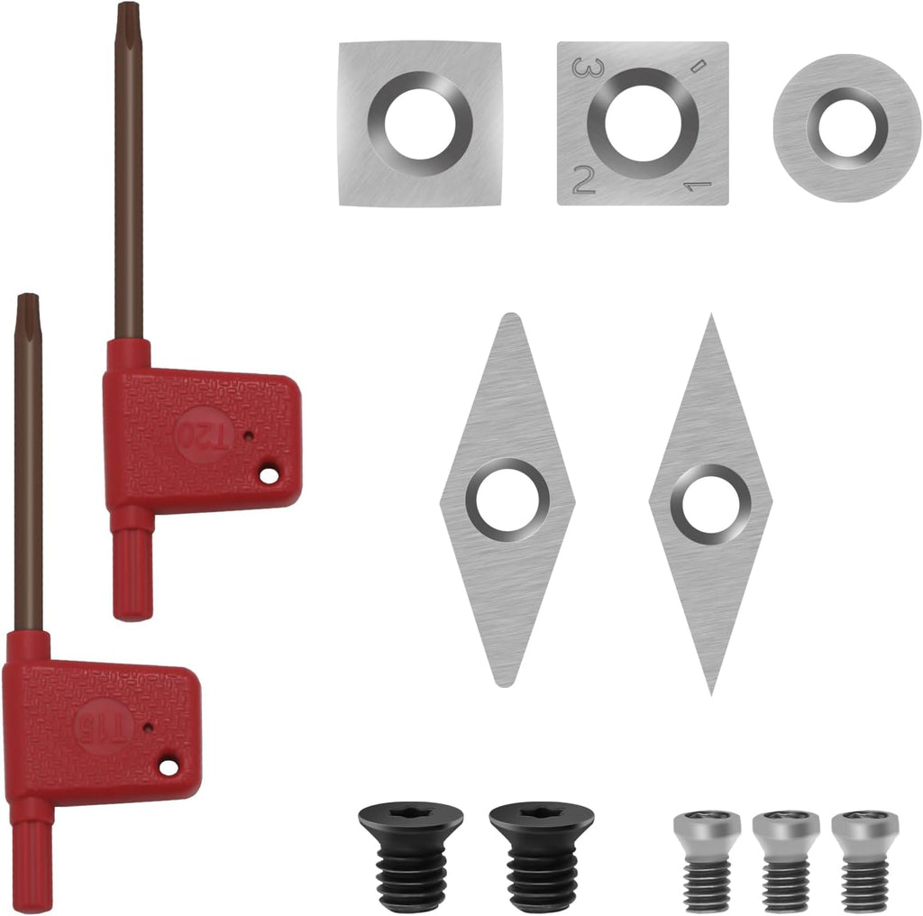 5-Piece Carbide Tipped Wood Turning Lathe Chisel Tools Set | Stainless steel bars with replaceable carbide tipped