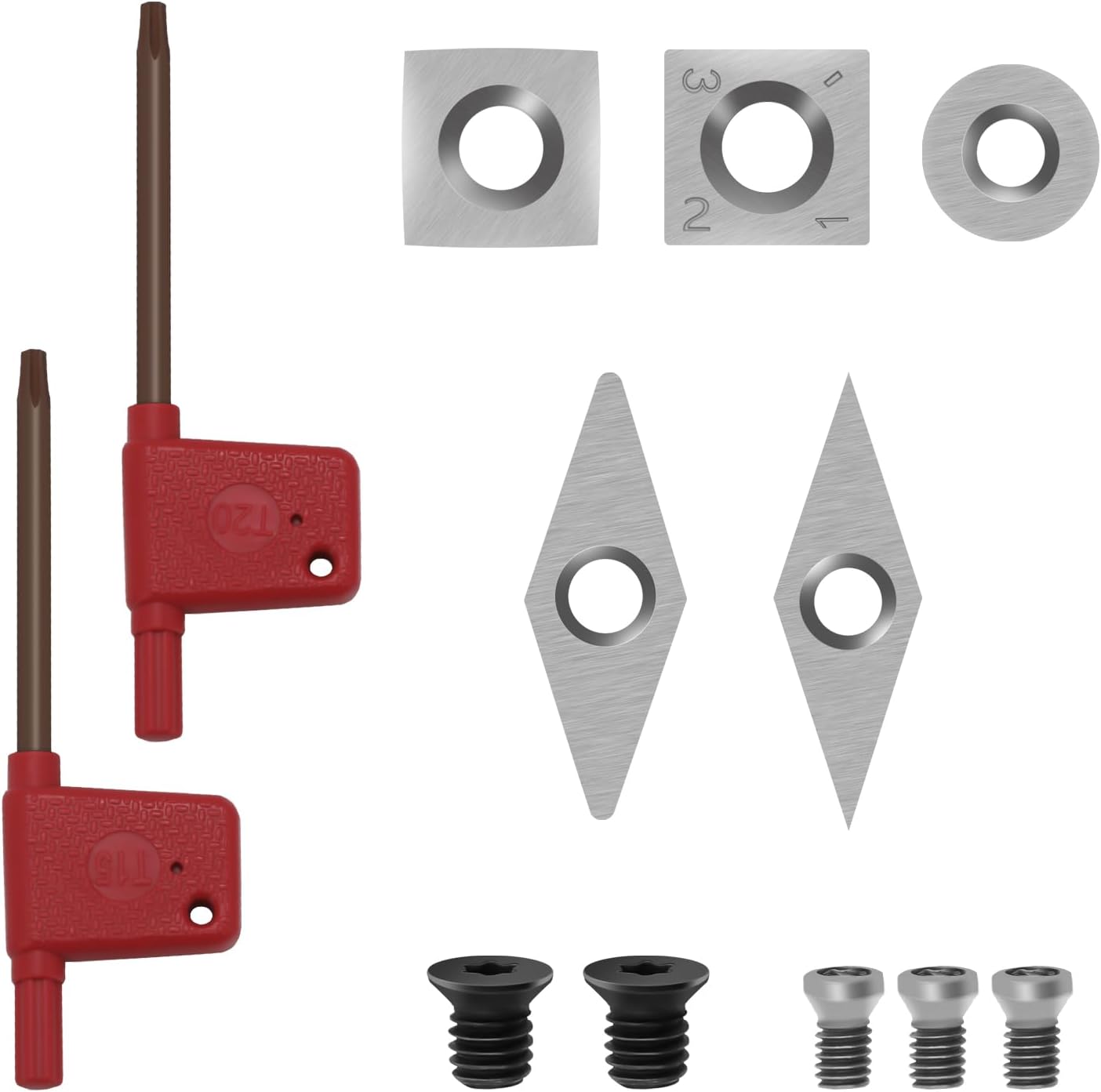 5-Piece Carbide Tipped Wood Turning Lathe Chisel Tools Set | Stainless steel bars with replaceable carbide tipped
