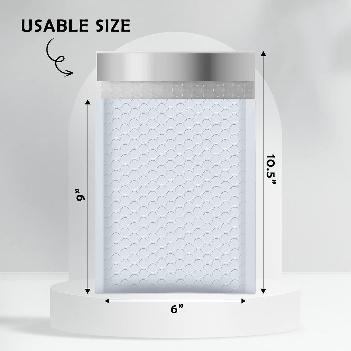 White Poly Bubble Mailers 6x10 25 Pack Usable 6x9