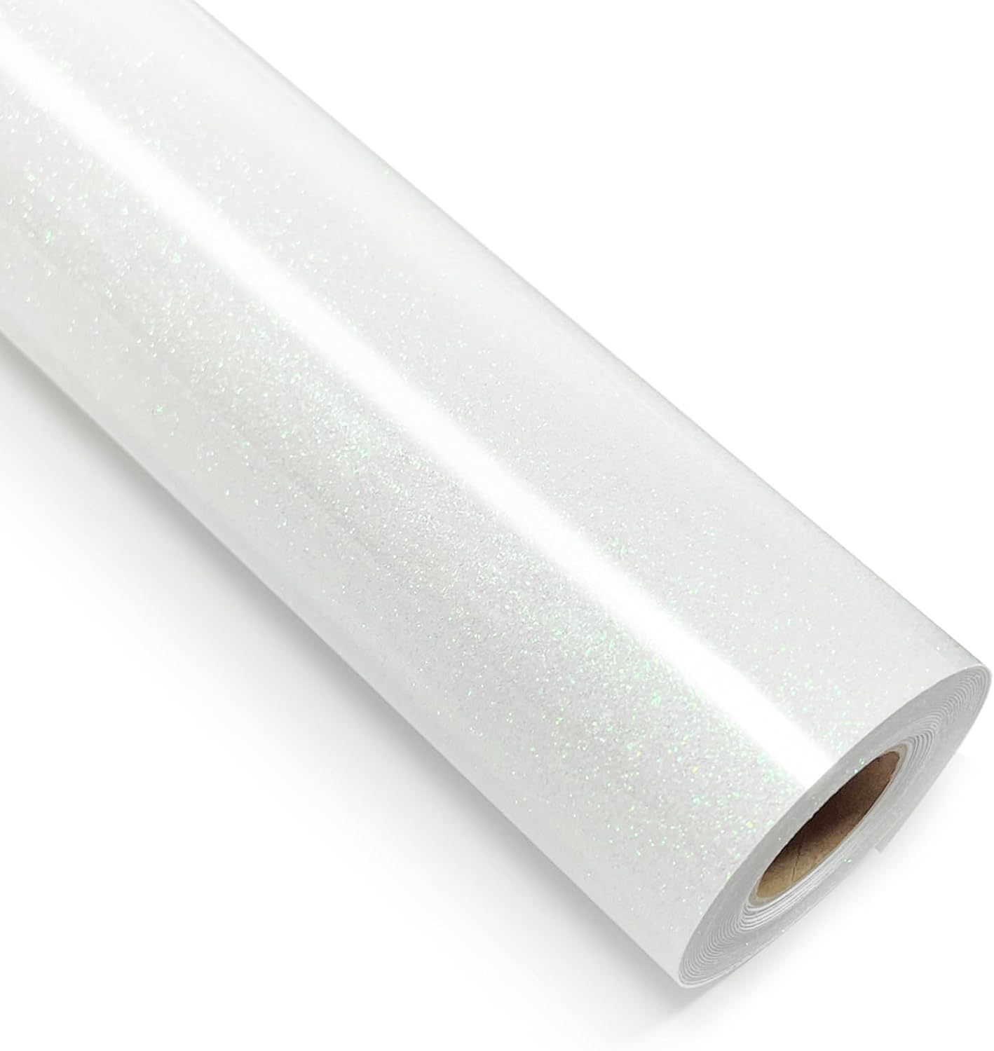White Glitter Heat Transfer Vinyl 12" x 8 ft HTV for Shirts, Glitter HTV Iron on for All Cutter Machine - Easy to Cut