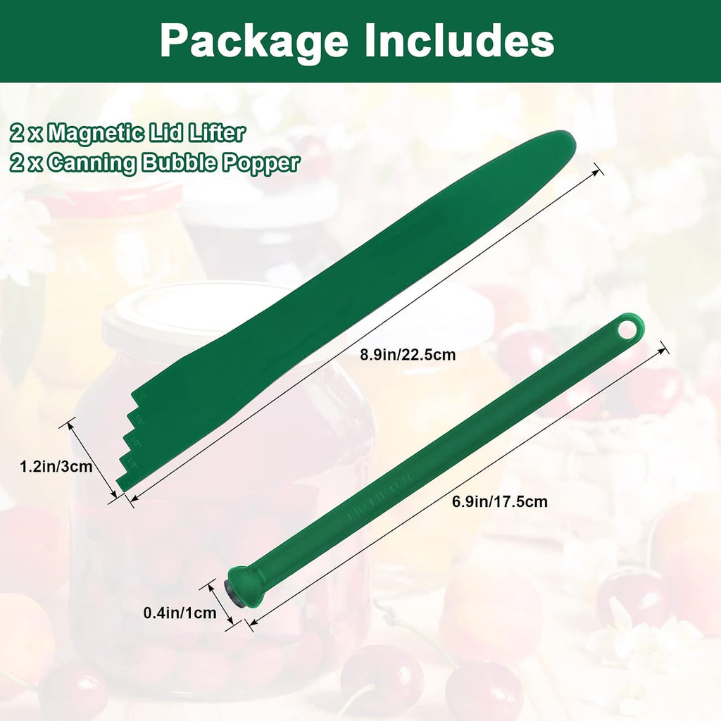 4P Canning Kits-Canning Magnetic Lid Lifter & Bubble Popper Headspace Tool