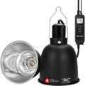 5.5" Reptile Heat Lamp Fixture with PID Dimming Thermostat, Independent Day Night Temperature Control, MAX 100W (Bulb