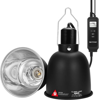 5.5" Reptile Heat Lamp Fixture with PID Dimming Thermostat, Independent Day Night Temperature Control, MAX 100W (Bulb
