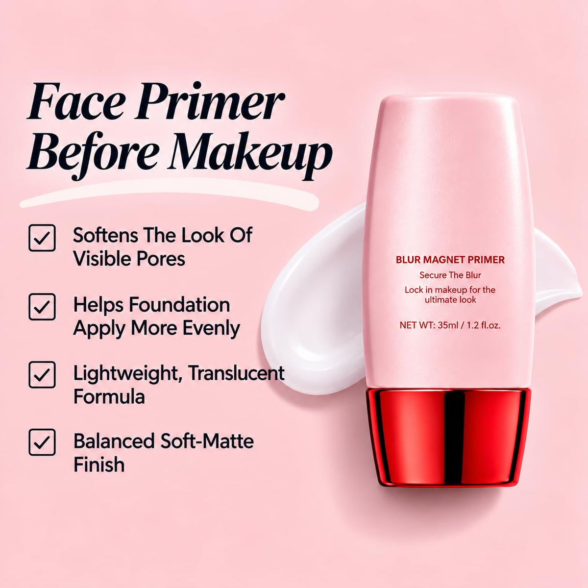 Hydrating Makeup Primer, Smoothing Blur Face Primer Before Foundation,1.2Oz